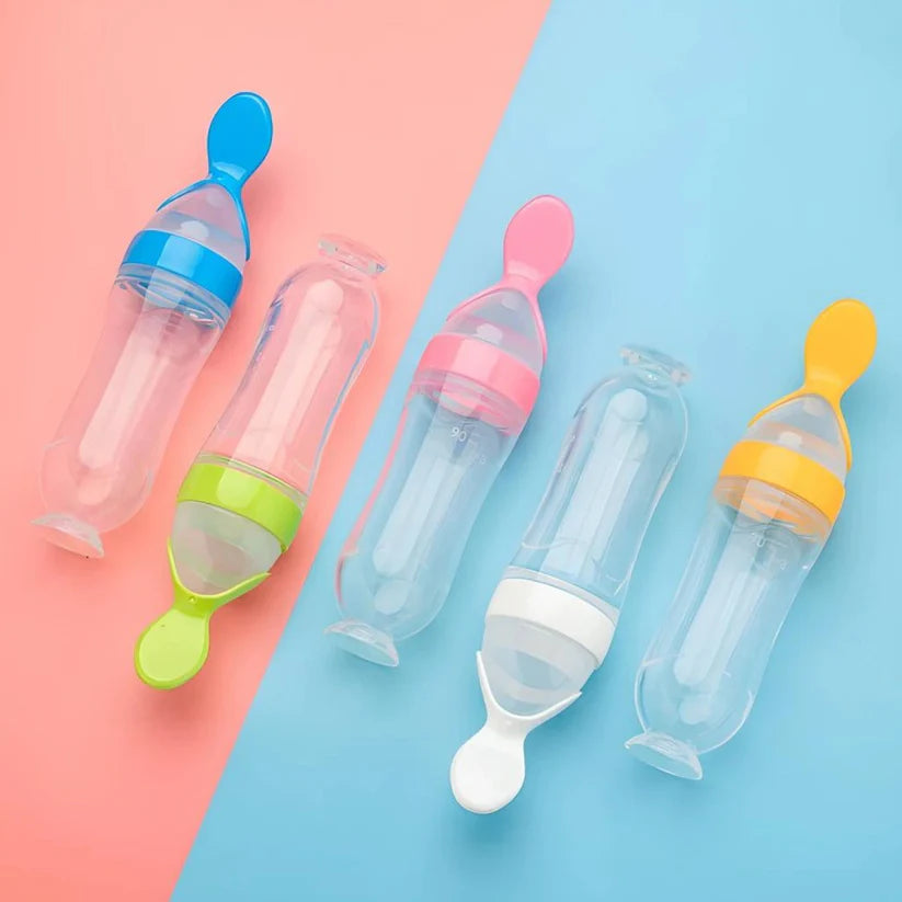 BPA-Free Baby Spoon Feeder Bottle | Soft Silicone | Easy Feeding