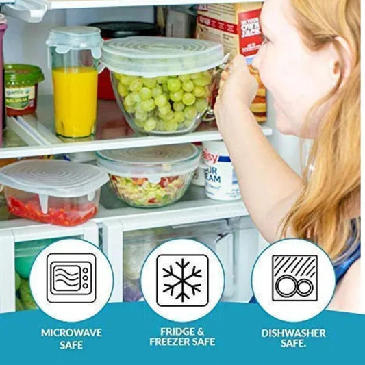 6 PCS Silicone Lids Food Covers