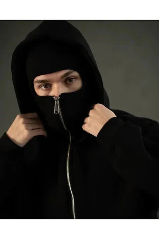 Balaclava Ninja Zipper Hoodie Jacket For Men